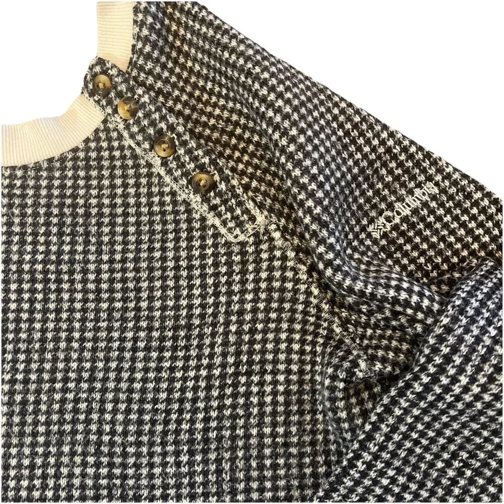 Columbia Womens Sweater Size L Chillin Houndstooth Fleece Pullover Long Sleeve - Picture 3 of 8